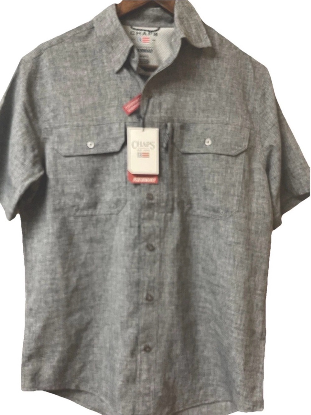 Chaps Men’s Chambray Short Sleeve Button-Down Shirt  NWT